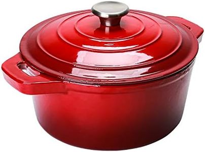 Puricon 5.5 Quart Enameled Cast Iron Dutch Oven, Round Enamel Dutch Ovens Pot -Red