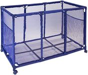 Pool Bins Pool Noodles Holder, Toys, Floats, Balls and Floats Equipment Mesh Rolling Storage Organizer Bin, Kids Height, Large (25" L x 43" W x 28" H), Blue