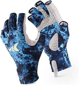 KastKing La Sal Fishing Gloves UPF50+ Sun Gloves UV Protection Fingerless Gloves Men Women for Outdoor, Kayaking, Rowing, Paddling, Canoeing, Hunting