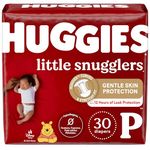 HUGGIES Diapers Size Preemie - Huggies Little Snugglers Disposable Baby Diapers, 30Ct, Jumbo Pack