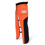 ZELARMAN Chainsaw Chaps Apron Wrap 8-layer for Men/Women Loggers Forest Workers Protective Chain Saw Pants Adjustable, Orange&black, Small Size: 35"