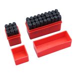 Healifty 36pcs Carbon Steel Number and Letter Alphabet Stamp Set Seal DIY Craft Metal Stamping Punch Tools 4mm