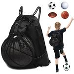 Basketball Bag, Gym Bag Basketball Backpack for Boys Mesh Drawstring Backpack Gym Drawstring Bags Cool Basketball Soccer Backpack with Ball Compartment Foldable Sackpack for Hiking Travel Sport