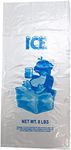 8LB Clear Plastic Ice Bags - 500 Reusable Bags per case - 10"x20" Size - 1.35 mil thickness - Convenient Bulk Pack for Ice Storage and More