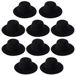 10 pcs Black Mini Formal Hats Miniature Hats for DIY Crafts Hair Accessories Decorate（3.9"/10cm)