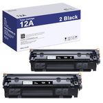 HALLOLUX Compatible Replacement for HP 12A Toner Cartridge Q2612A to use with Laserjet 1012 1022 1020 1018 1022N 1010 3015 3050 3030 3052 3055 M1319F Printers (2 Black, High Yield)