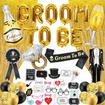 Groom Party Decorations , Bachelor Party Decorations Include Groom to Be Balloons Groom Sash Badge Photo Props Fringe Curtains Party Decor for Groom Bachelor