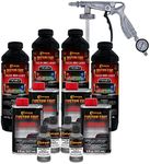 Custom Coat Pewter Metallic 1 Gallon Urethane Spray-On Truck Bed Liner Kit with Spray Gun and Regulator - Easy Mixing, Shake, Shoot It - Durable Textured Protective Coating, Prevent Rust - Car, Auto