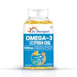 DR. MOREPEN Omega 3 Deep Sea Fish oil 1000 mg Omega with 300 mg DHA with Vitamin A, D3, E & K27 | 60 softgels - Pack of 1