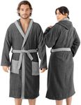 HOMELEVEL Terry Bathrobe 100% Cotton Women Men Ladies and Men