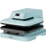 HTVRONT Auto Heat Press Machine - 15''x15'' Smart for T-Shirts Up Fast & Distribute Evenly, Intelligent Tshirt HTV, Sublimation, Transfer Projects, Light Blue