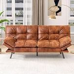 Hcore Futon Sofa Bed,Brown Leather 