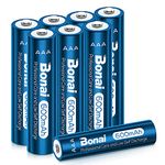 Bonai 8 x 600mAh AAA Rechargeable Batteries for Cordless Phones, Solar lights, Garden lights, Remote control, Firestick, Led lights, etc. 1.2V NiMh Rechargeable Battery AAA Fits for 300mah - 900mah