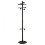 Alba Stan2 Coat Rack with Umbrella Holder, Eight Knobs, Black