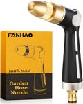 FANHAO Garden Hose Spray Gun with Brass High Pressure Jet, Metal Hose Pipe Spray Gun Heavy Duty, Thumb Flow Control, On Off Valve, Adjustable Spray Patterns for Garden Watering, Car and Pet Washing