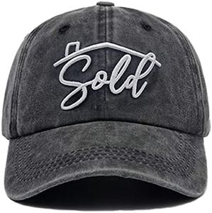 LOKIDVE Sold Baseball Cap Adjustable Distressed Hat for Real Estate Agent