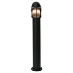 National Lighting IP44 Rated Louvred Bollard Light - 1000mm Outdoor Garden Patio Porch Driveway Lights - Black Garden Lamp Post - 9W 240V LED ES E27 (Not Included)