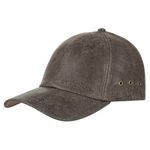 Stetson Liberty Leather Cap Men - Baseball hat Metal Buckle, with Peak Autumn Spring Winter Summer Summer-Winter - One Size Brown