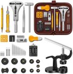 EVENTRONIC 【Combination Version】 Watch Repair Tool Kit + Watch Press Set, Professional Spring Bar Tool Set,Watch Band Link Pin Tool Set with Carrying Case, Watch Battery Replacement Tool Kits