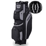 14 Way Golf Cart Bag for Push Bag Classy Design Full Length with Cooler, Rain Hood, Putter Well Black