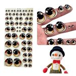 Ojitos Adhesivos 3D Adhesive or Self-Adhesive 3D Resin Eyes, Eye Stickers for All Types of Materials Googly Eyes, Crafts Decoration - 29 Pairs in Brown, (Various Sizes in The Same Blister).