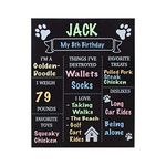 JennyGems - Dog Milestone Chalkboard Sign - Monthly Puppy Photo Props - (Use Actual Dry Chalk) - for Dogs and Puppies- Fur Babies - Dog Birthday Supplies Decorations - Puppy Party