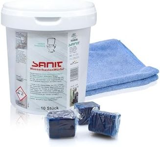 Sanit Cubi per cassetta dell'acqua – 10 pezzi, 40 settimane di freschezza in bagno – incluso panno in microfibra by kör4u – Made in Germany