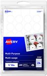 AVERY Multi-Purpose Removable Labels, White, 3/4" Round, 480 Labels (2309)