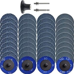 NYXCL 40Pcs Mixup Quick Change Discs Set, 2 inch Zirconia Sanding Discs with 1/4" Holder, for Die Grinder Surface Prep Strip Grind Polish Finish Burr Rust Paint Removal,Surface Conditioning Discs