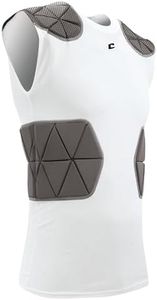 CHAMPRO Tri-Flex Football Compression Shirt with Cushion System White, Grey