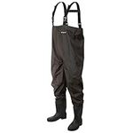 Frogg Toggs Rana II PVC Bootfoot Chest Wader, Felt Outsole, Brown, Size 10