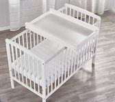 Kinder Valley Wooden Baby Cot Bed Bundle - 3 Piece Toddler Cot Includes Pocket Sprung Mattress & Top Changer, Space Saver Cot with 3 Adjustable Height Positions, Newborns Gift | (White, 120cm x 60cm)