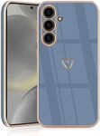 JRIANY for Samsung Galaxy S24 5G Case, Protective Flexible Silicone Case with Cute Design Love Heart Pattern Shockproof Bumper Cover Compatible with Galaxy S24 - Blue