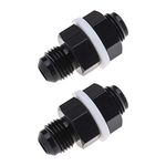 2Pcs AN6 Bulkhead Adapter Fitting, Aluminum Anodized for Fuel line to Fuel Cell Tank Pump Connection