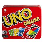 Mattel Games UNO Deluxe, Classic Card Game for Kids and Adults for Family Game Night, Use as a Travel Game or Engaging Gift for Kids, 2 to 10 Players, Ages 7 and Up, K0888