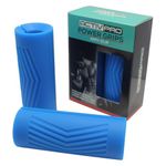 Dumbbell Bar Grips Barbell Handles Weightlifting Thick Silicone Grip Bigger Muscle Building Exercise Strength Training Gym Equipment Protect Pads Adapter Sleeve (Blue)