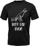 PB TECH Personalised T-Shirt - Father's Day, Birthday Gift, Customized with Your and Kids Name for Dad, Son and Daughter Best Celebration Gift. (UK, Alpha, L, Regular, Regular, Black)