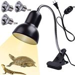 Cdipesp Reptile Heat Lamp UVA UVB Reptile Heating Light Adjustable 50W Turtle Basking Spot Aquatic Lamps for Aquatic Lizard Snake Chameleons Amphibians with 3 Bulbs