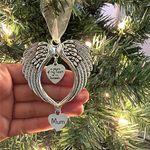 BTORER Christmas Memorial Ornaments Angel Wings Hanging Decoration Christmas Memorial Loved One Wing Charm "a Piece of My Heart Is In Heaven"Hanging Pendents for Home Decor Gifts (Mum)