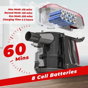 Akitas V10A Cordless Vacuum Cleaner – 450W, 45kPa, 60min Runtime, LED Brush