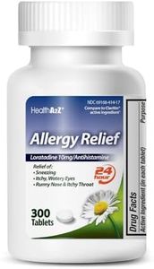 HealthA2Z® Allergy Relief | Loratadine 10mg | Antihistamine | Non-Drowsy | Relief from Itchy Throat, Sneezing, Runny Noses | 24-Hours Allergy Medicine (300 Tablets)