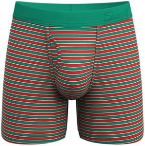 Shinesty Hammock Support Mens Boxer Briefs with Pouch | Mens Underwear with Fly | US Small Red Christmas