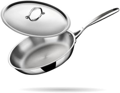 Stahl Artisan Triply Stainless Steel Fry Pan with Lid, Induction & Gas Stove Compatible Frying,Omelette, Egg 1.3 L, 22 cm