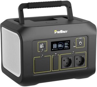 Purmars Tragbare Powerstation 600W,538 Wh solarbetriebener Generator mit LiFePO4-Batterie, Spitzenleistung 1200 W, USB-PD-100-W-Stromeingang/-ausgang, Solar-Powerbank mit 2 Wechselstromausgängen