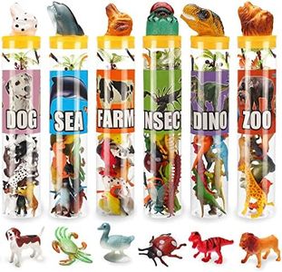 YeoNational&Toys 82 Jouets pour Animaux, Divers Mini Dinosaures, Insectes, Animaux de la Ferme océanique, Animaux de la Jungle, Figurines de Chien, Ensembles de Jouets de Zoo en Plastique réalistes
