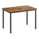 VASAGLE Dining Table, Kitchen Table, 70 x 110 x 75 cm, Dining Table for 4 People, Living Room Desk, for Dining Room, Kitchen, Industrial, Rustic Brown and Black KDT081B01