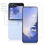 TUTUO [2+2+2 Pack for Samsung Galaxy Z Flip 6 Screen Protector + Back Tempered Glass + Camera Lens Protector with Easy Installation Tool, HD 9H Rear Film, Soft TPU Inner Protective Film Anti-Scratch