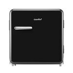 COMFEE' 1.6 Cubic Feet Solo Series Retro Refrigerator Sleek Appearance HIPS Interior Energy Saving Adjustable Legs Temperature Thermostat Dial Removable Shelf Perfect for Home/Dorm/Garage [Black]