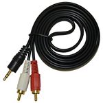 HQRP Stereo RCA to 3.5mm Audio Cable for Vizio S4251w-B4 VHT215 VSB202 VSB205 VSB207 VSB207BT S3821w-C0 S2920w-C0 Sound Bar Mini Plug Cord Y-Splitter 4ft Coaster