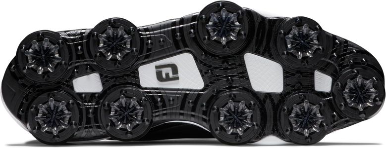 FootJoy Tour Alpha Golf Shoes, Black/White/Silver – 9 UK Wide